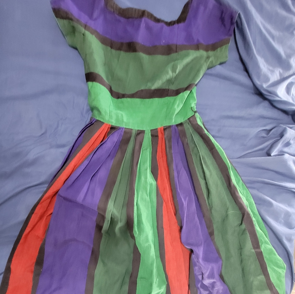 1950's Designer Jonathan Logan Colorblock Dress